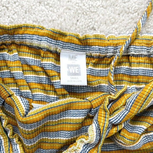 Yellow & Blue Tank top Crop Top - Picture 3 of 4